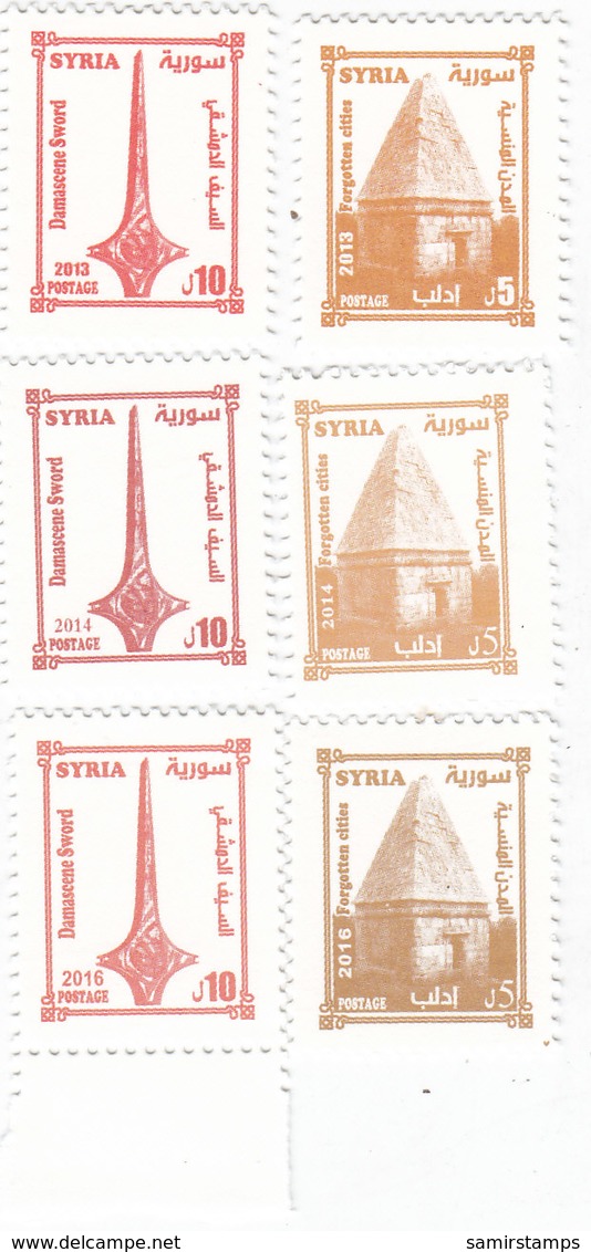 Syria Definitive Issue 2013-2014-2016 - 2v. 6 Stamps Diff. Year Issue-cpl.MNH - Scarce -Sold Out-SKRILL PAY. - Syria