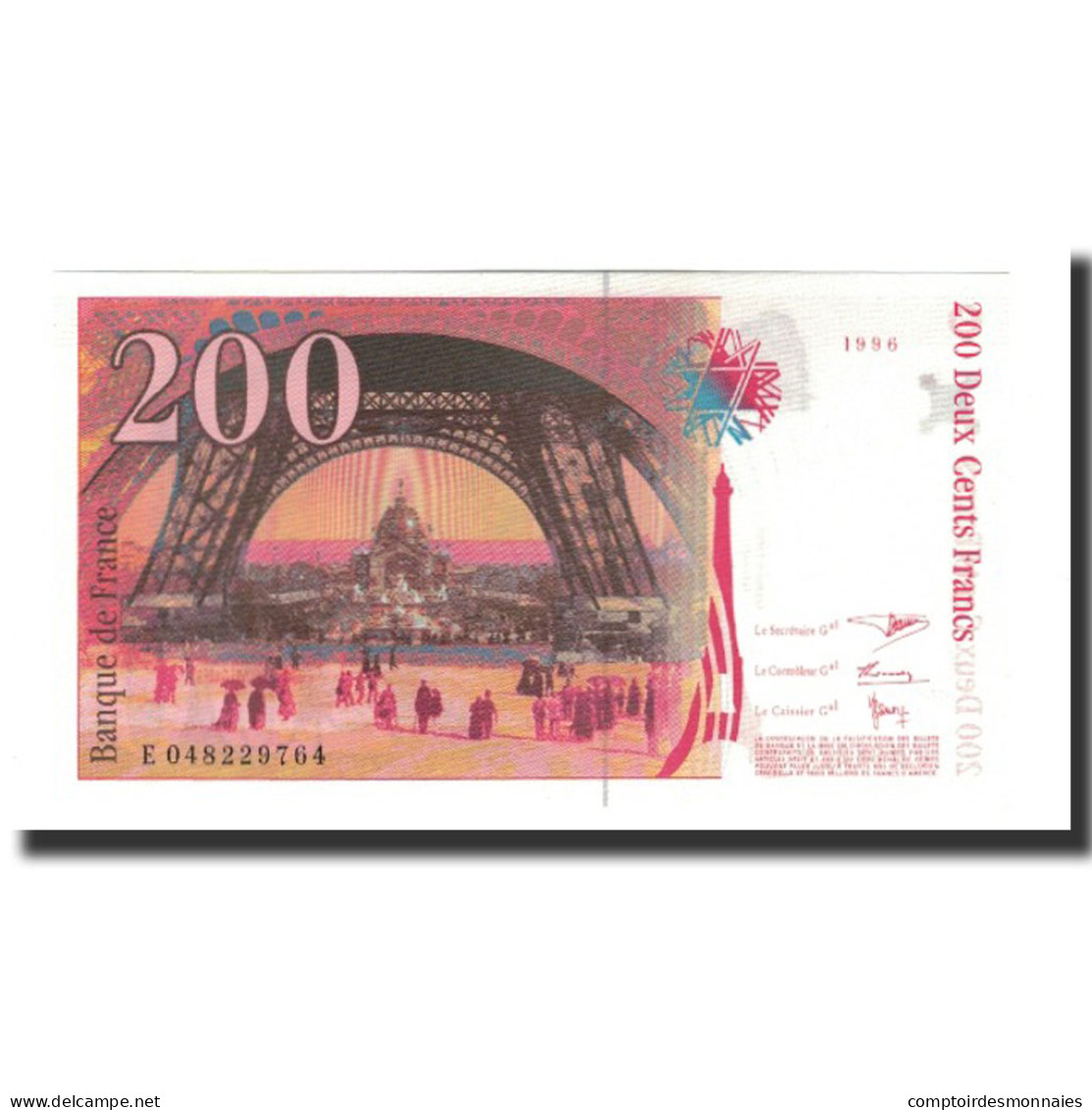 France, 200 Francs, 1996, SPL+, Fayette:75.3b, KM:159a - 200 F 1995-1999 ''Eiffel''