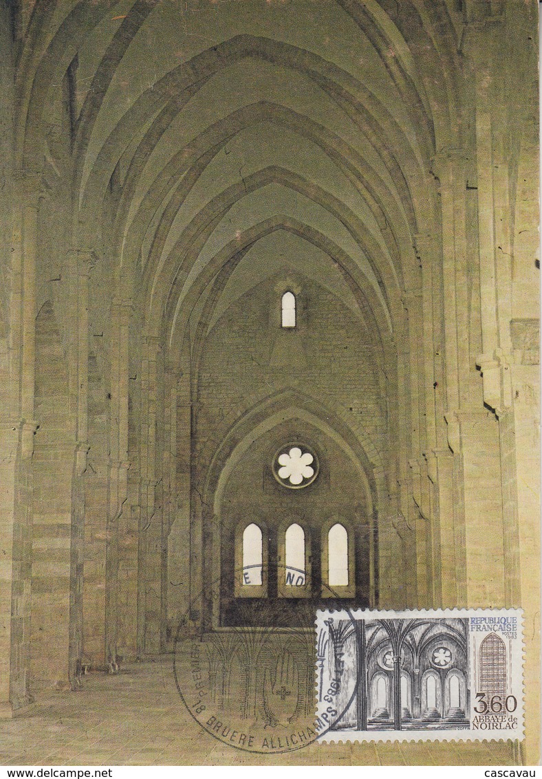 Carte  Maximum   1er  Jour    Abbaye  De  NOIRLAC    BRUERE  ALLICHAMPS    1983 - 1980-1989