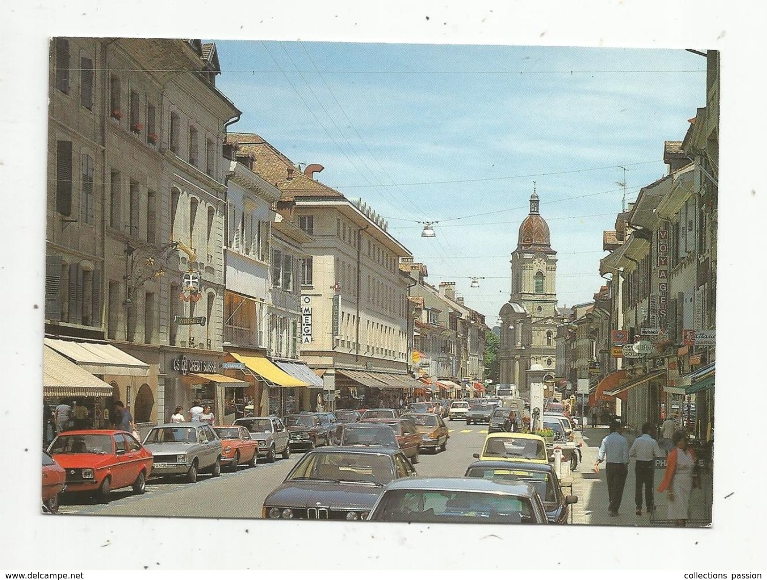 Cp , Automobiles , Commerces , Suisse , MORGES , La Grand-rue , Voyagée - Toerisme