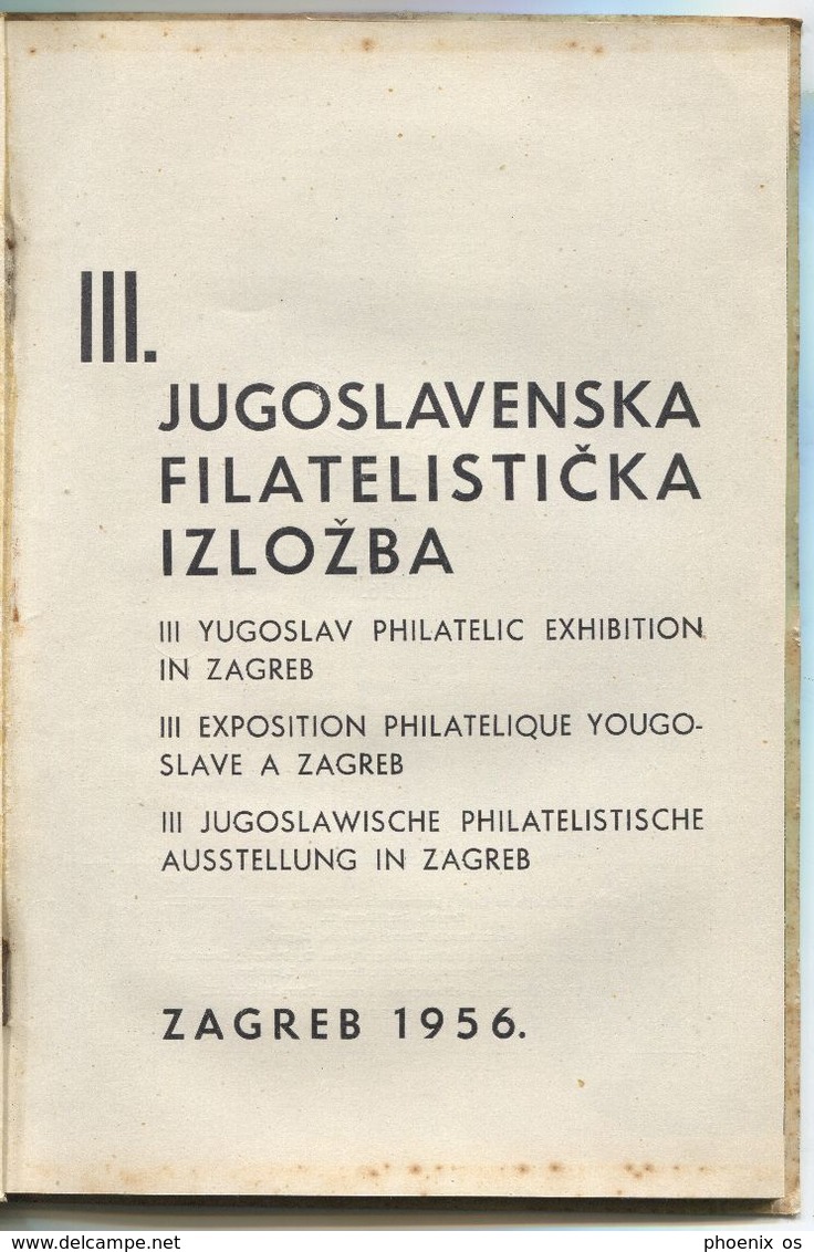 JUFIZ - III YUGOSLAV PHILATELIC EXHIBITION 1956. ZAGREB CROATIA, PROGRAMME / CATALOG - Booklets