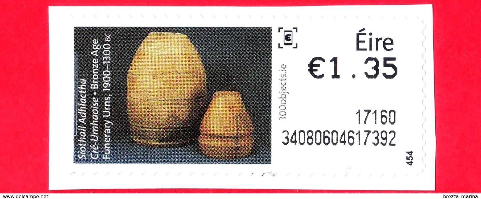 IRLANDA - EIRE - Usato - 2017 - Terracotta Antica - Urne Funerarie - Urns - 1.35 - Affrancature Meccaniche/Frama