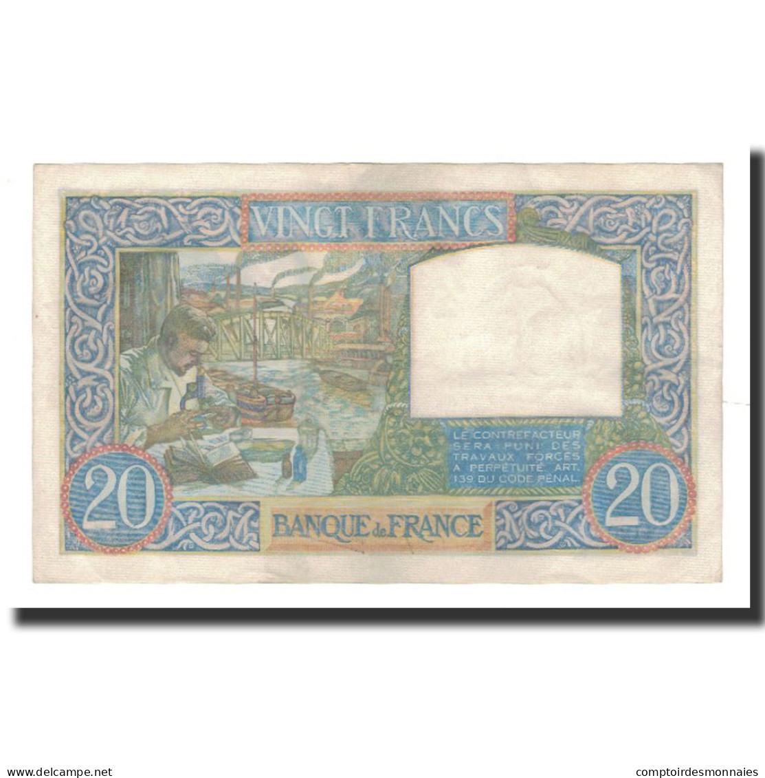 France, 20 Francs, 1941-05-08, SUP, Fayette:12.14, KM:92b - 20 F 1939-1942 ''Science Et Travail''