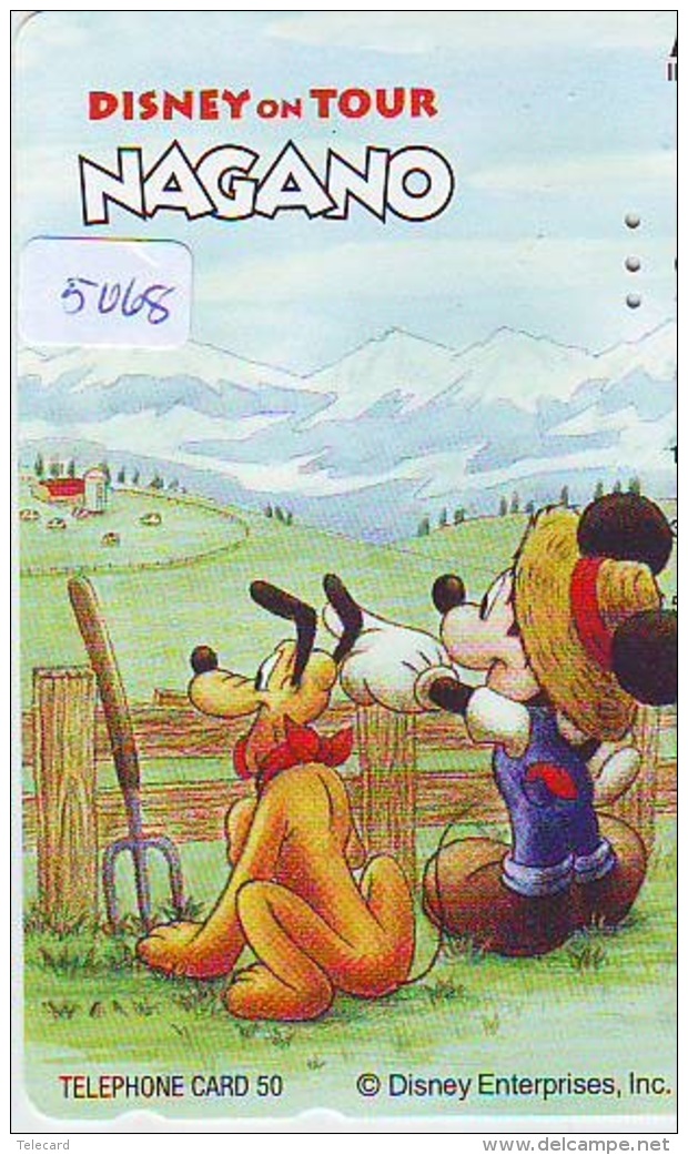 Télécarte Japon * 110-016 * DISNEY ON TOUR NAGANO (5068) MICKEY &amp; Son Chien PUTO Japan Phonecard Telefonkarte - Disney