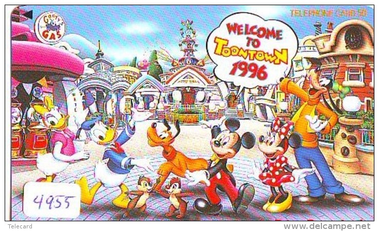 Télécarte Japon DISNEY * 110-175385 * Série TOONTOWN (4955) Japan Phonecard Telefonkarte * Amusement Park ATT - Disney