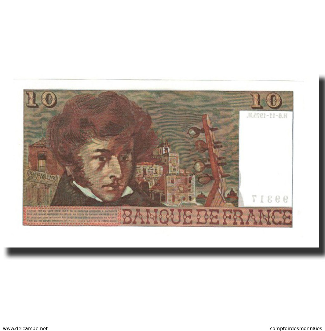 France, 10 Francs, 1975-11-06, SPL, Fayette:63.14, KM:150b - 10 F 1972-1978 ''Berlioz''