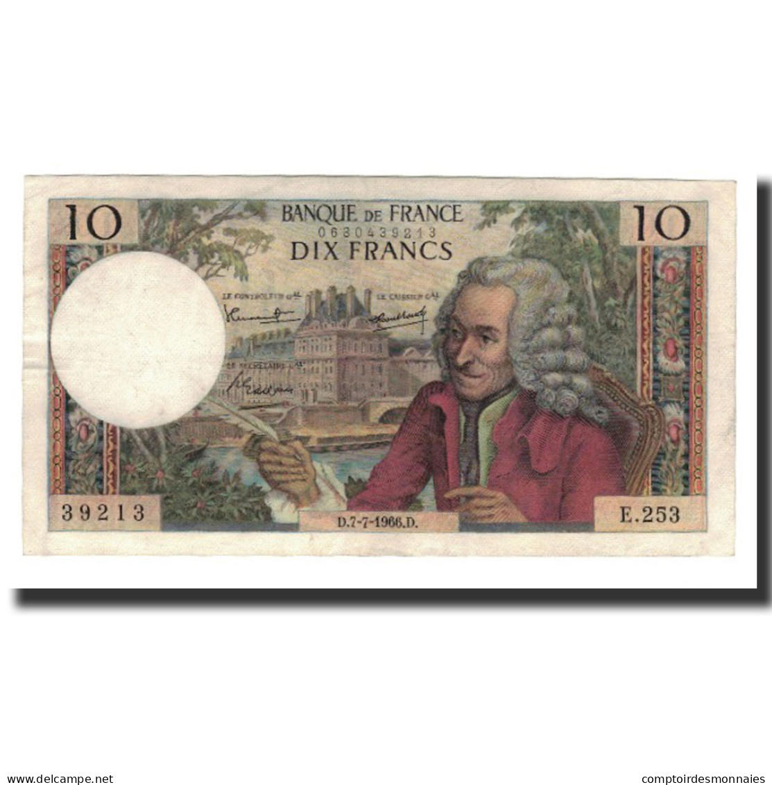 France, 10 Francs, 1966-07-07, SUP, Fayette:62.22, KM:147b - 10 F 1963-1973 ''Voltaire''