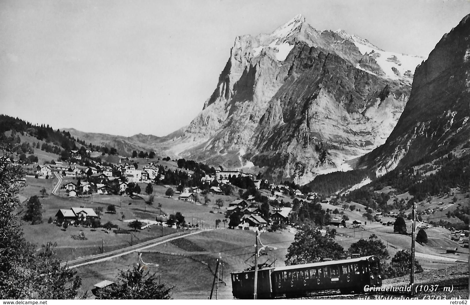 GRINDELWALD - Bahn Oberhalb Des Dorfes Anno 1956 - Grindelwald