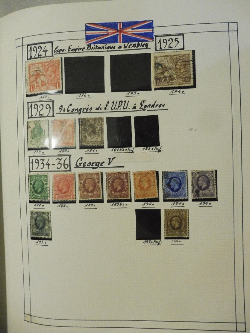 #  Vente FLASH Collection PRIX départ 10 euros !!!!  collection timbres GREAT BRITAIN Angleterre Colonies 214 photos