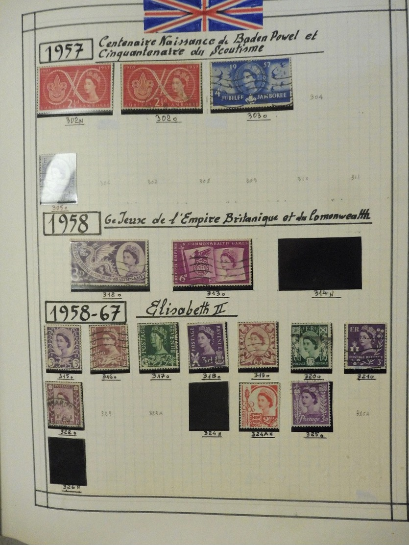 #  Vente FLASH Collection PRIX départ 10 euros !!!!  collection timbres GREAT BRITAIN Angleterre Colonies 214 photos