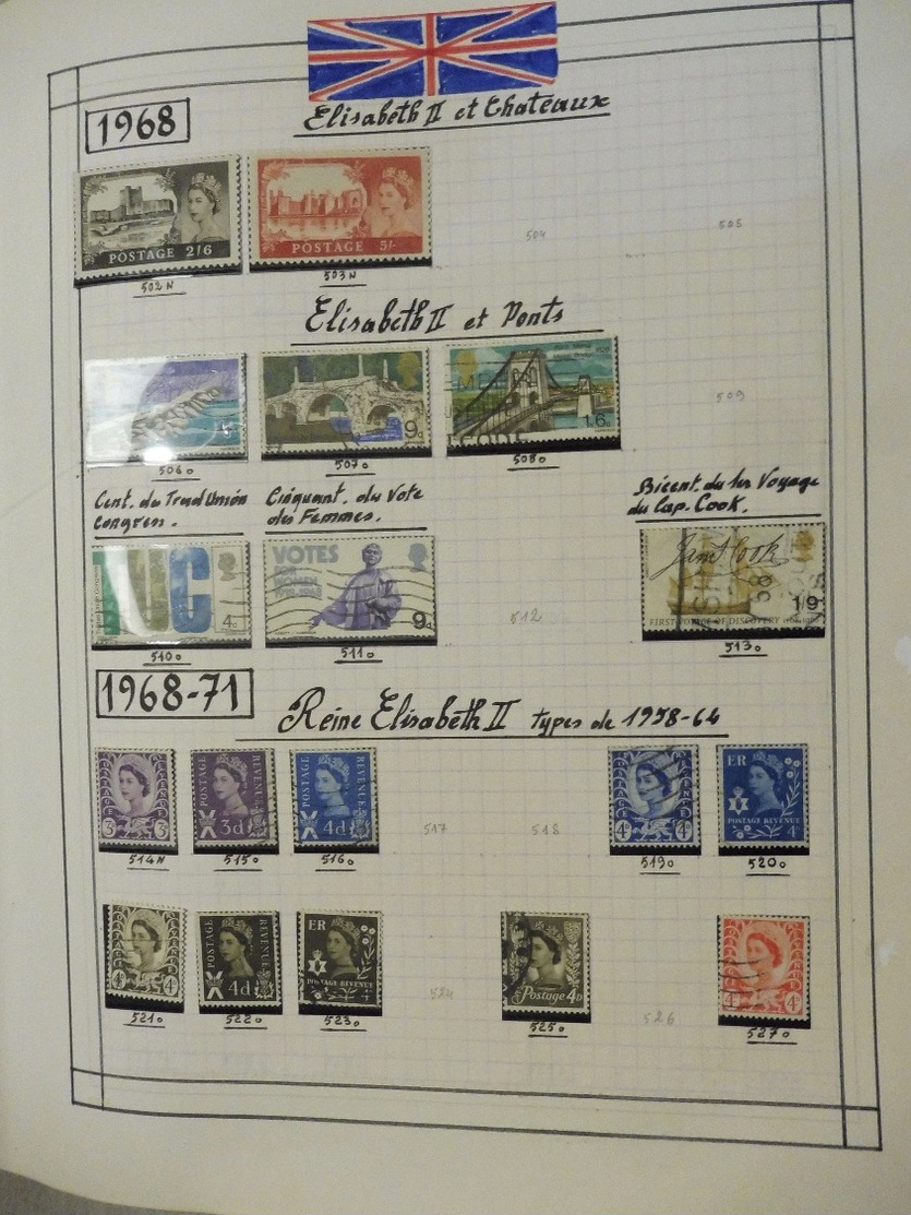 #  Vente FLASH Collection PRIX départ 10 euros !!!!  collection timbres GREAT BRITAIN Angleterre Colonies 214 photos