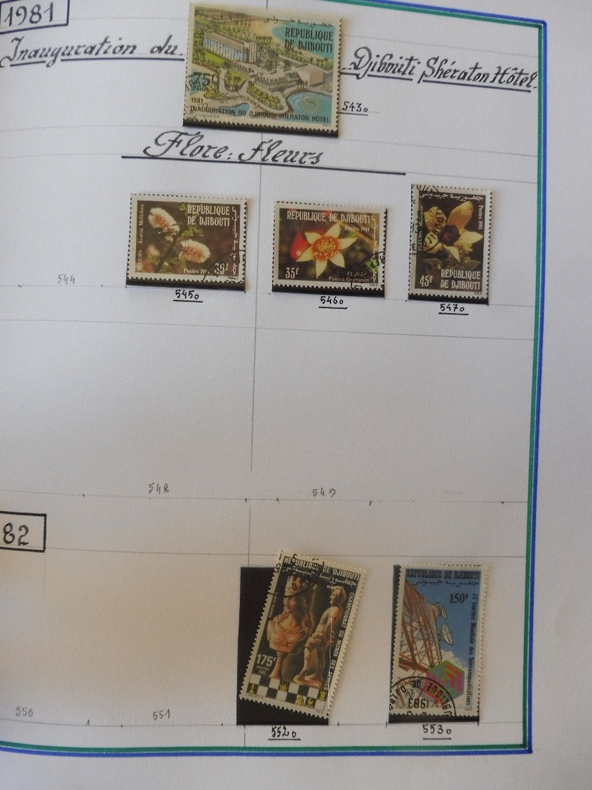 #  Vente spéciale n°2 - 100% Collection  ! n° 32 / 50  collection timbres Djibouti Suez Érythrée Ethiopie 56 photos