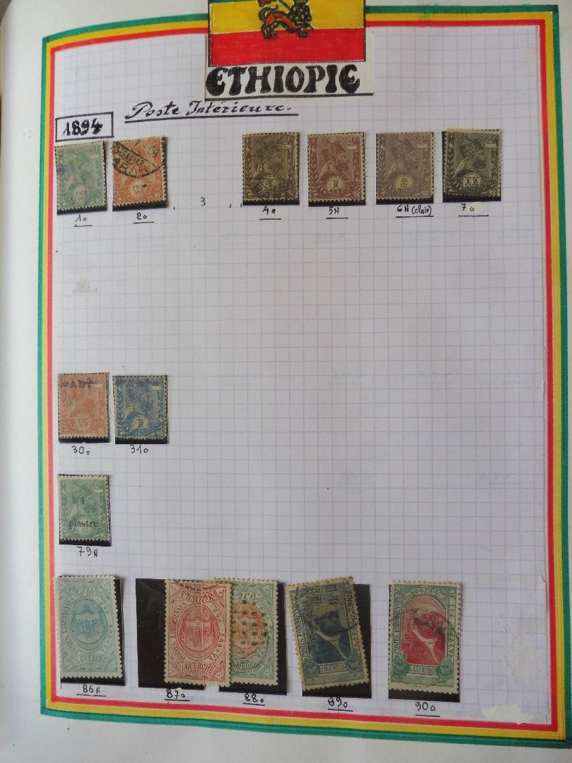 #  Vente spéciale n°2 - 100% Collection  ! n° 32 / 50  collection timbres Djibouti Suez Érythrée Ethiopie 56 photos