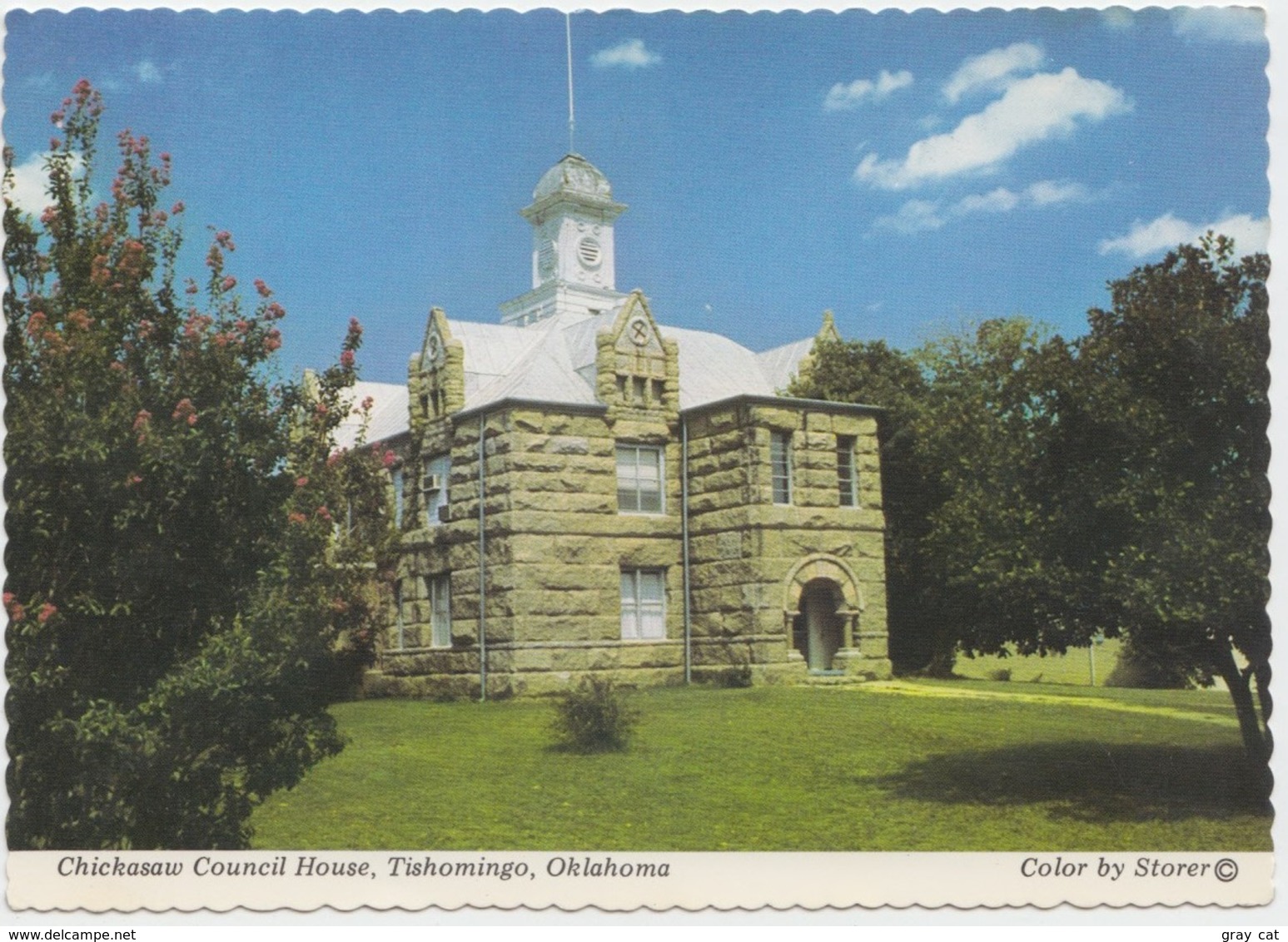 Chickasaw Council House, Tishomingo, Oklahoma, 1985 Used Postcard [20839] - Other & Unclassified