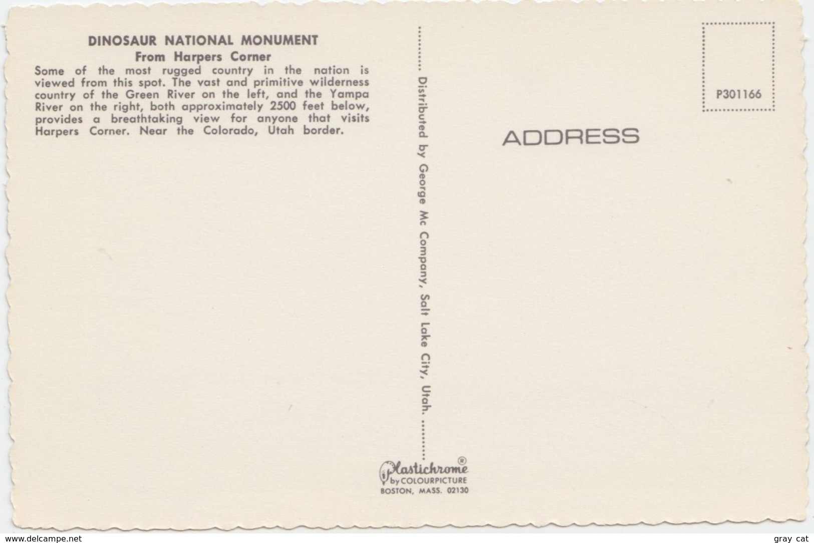 Dinosaur National Monument, Harpers Corner, Unused Postcard [20841] - Other & Unclassified