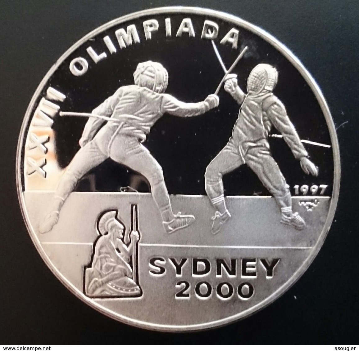 CUBA 10 PESOS 1997 SILVER PROOF OLYMPIC "XXVII Olympics Sydney"  (free Shipping Via Registered Air Mail) - Cuba