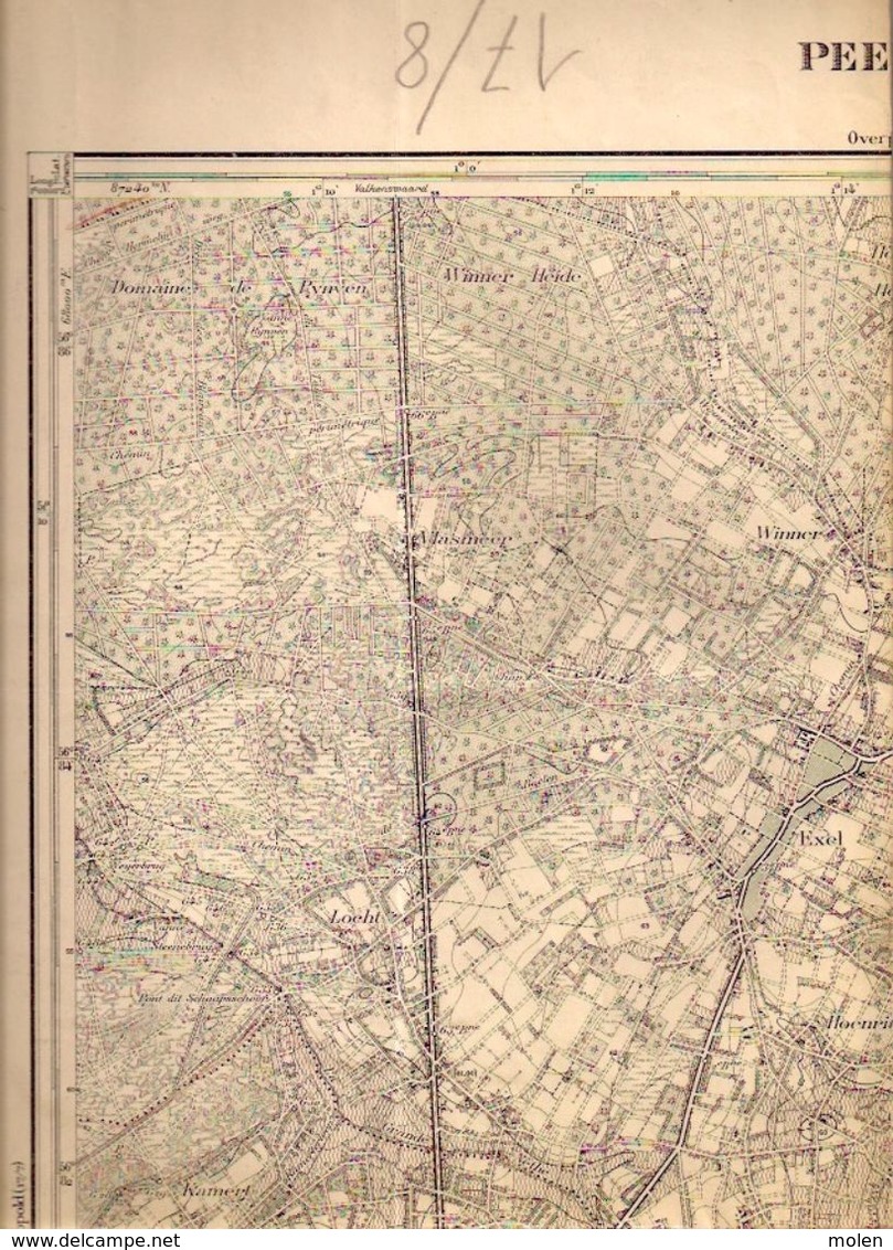 STAFKAART 17/8 Meting1868 PEER KLEINE-BROGEL LINDE HECHTEL-EKSEL LOCHT VLASMEER WINNER WIJCHMAAL HOEVEN NEERHOKSENT S392 - Peer