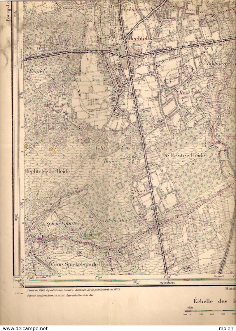 STAFKAART 17/8 Meting1868 PEER KLEINE-BROGEL LINDE HECHTEL-EKSEL LOCHT VLASMEER WINNER WIJCHMAAL HOEVEN NEERHOKSENT S392 - Peer