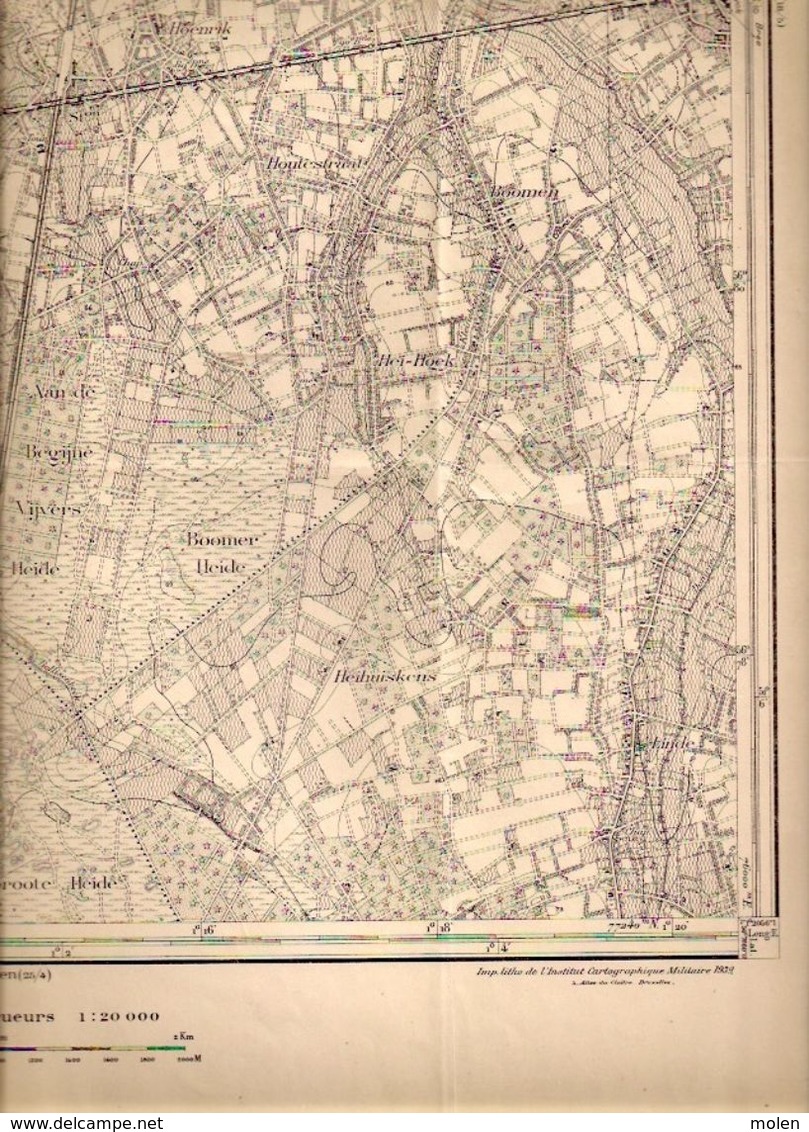 STAFKAART 17/8 Meting1868 PEER KLEINE-BROGEL LINDE HECHTEL-EKSEL LOCHT VLASMEER WINNER WIJCHMAAL HOEVEN NEERHOKSENT S392 - Peer