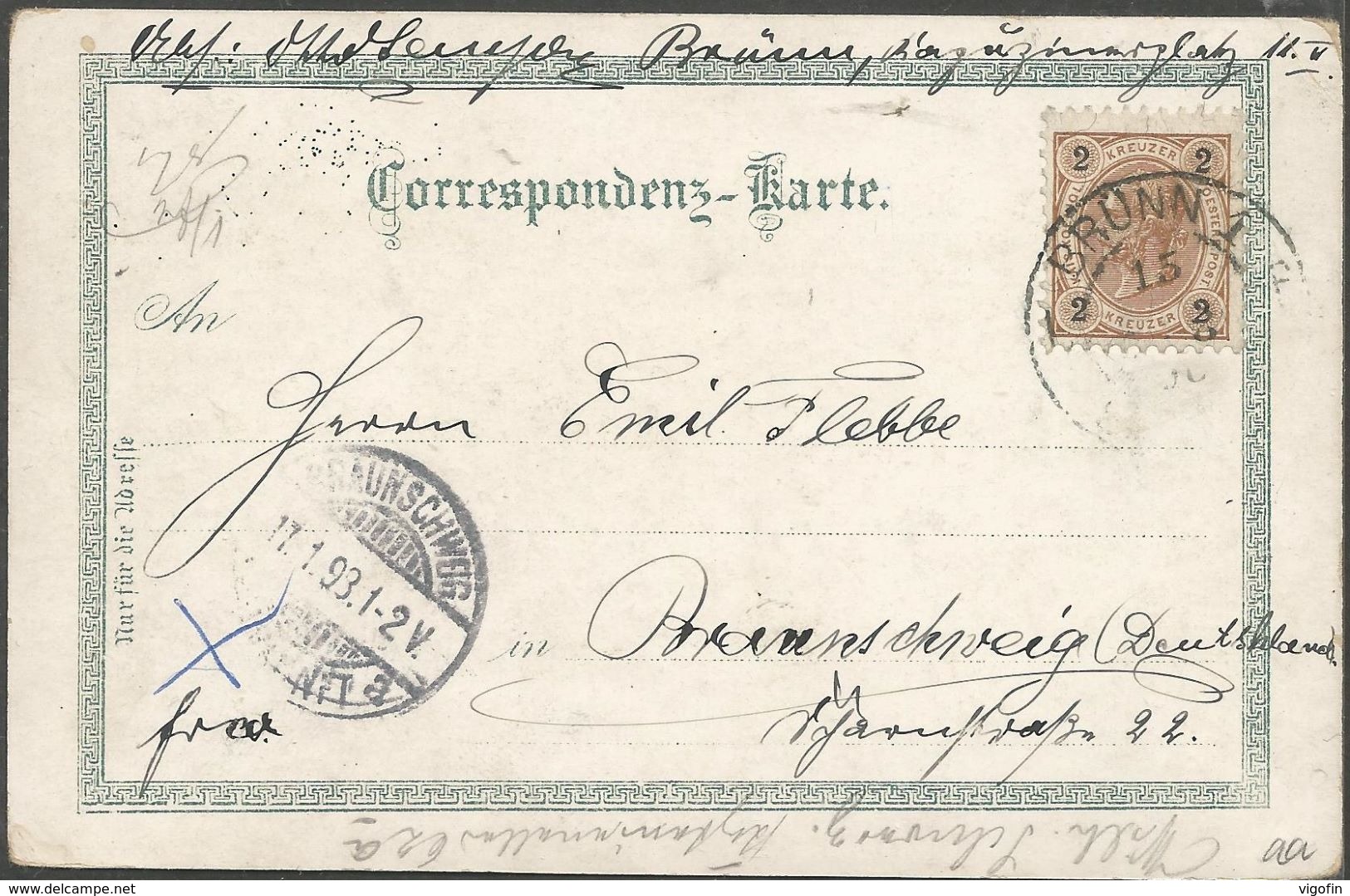 BRNO BRUNN CZECH REPUBLIC, PC, Circulated 1898 - Tchéquie