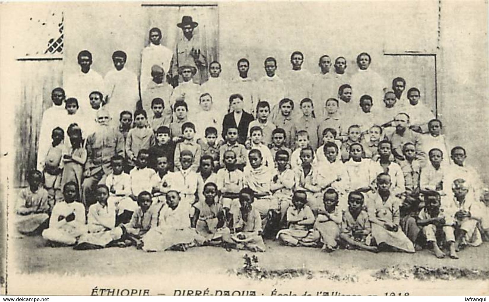 Pays Div-ref K881- Ethiopie - Ethiopia - Diree Daoua - Ecole De L Alliance En 1918-/ Legende Bas De La Carte Retrécie - - Ethiopie