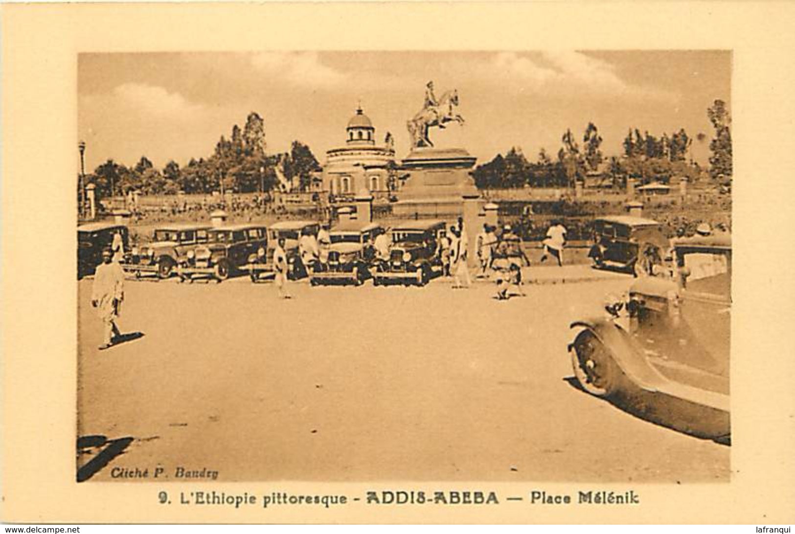 Pays Div-ref K872- Ethiopie - Ethiopia - L Ethiopie Pittoresque - Addis Abbeba -place Melenik -voitures -automobile  - - Ethiopie