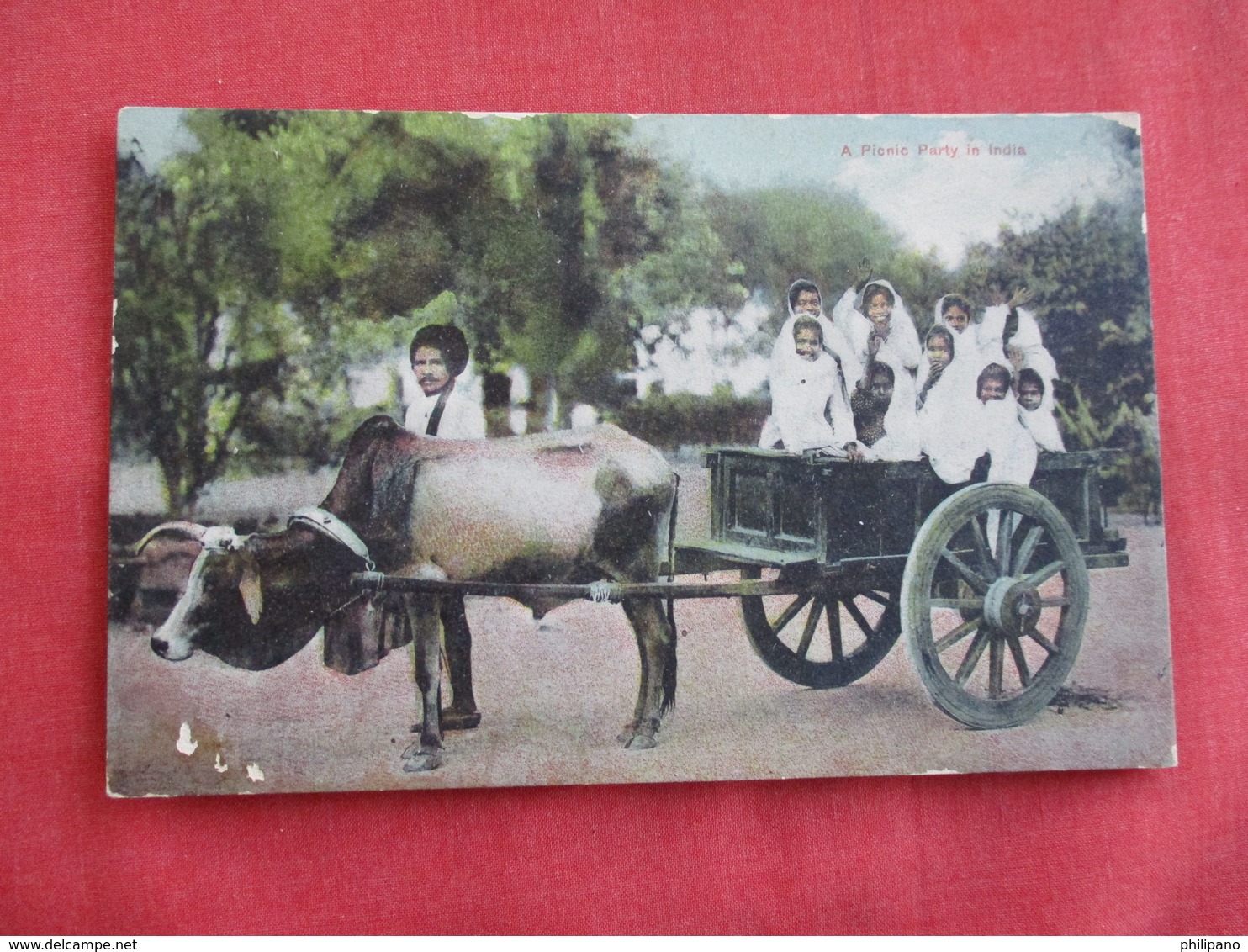 Oxen Cart  A Picnic Party In India  Ref 2812 - India