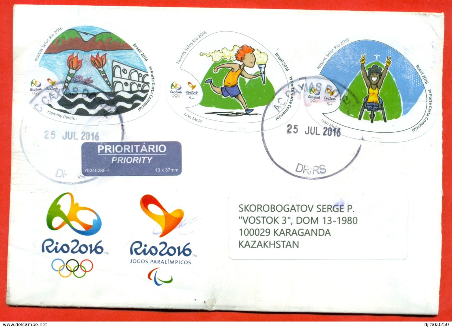 Brasil 2016.Envelope Passed The Mail. The Olympic Games In Rio. - Covers & Documents