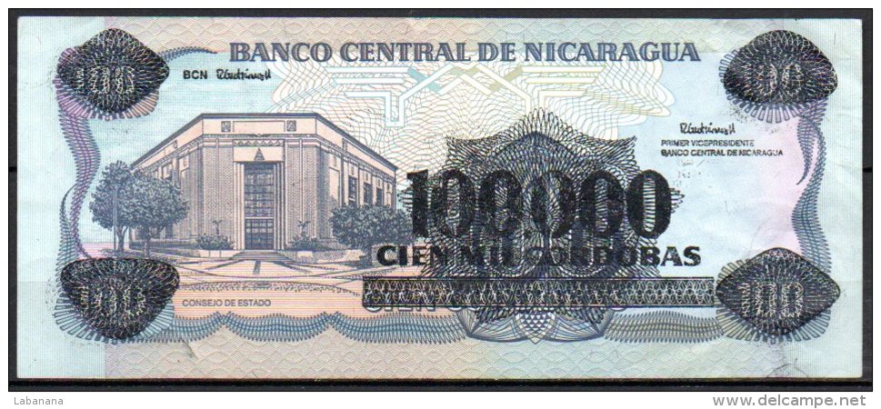 329-Nicaragua Billet De 100000 Cordobas Sur 100 Cordobas 1985 FE987 - Nicaragua