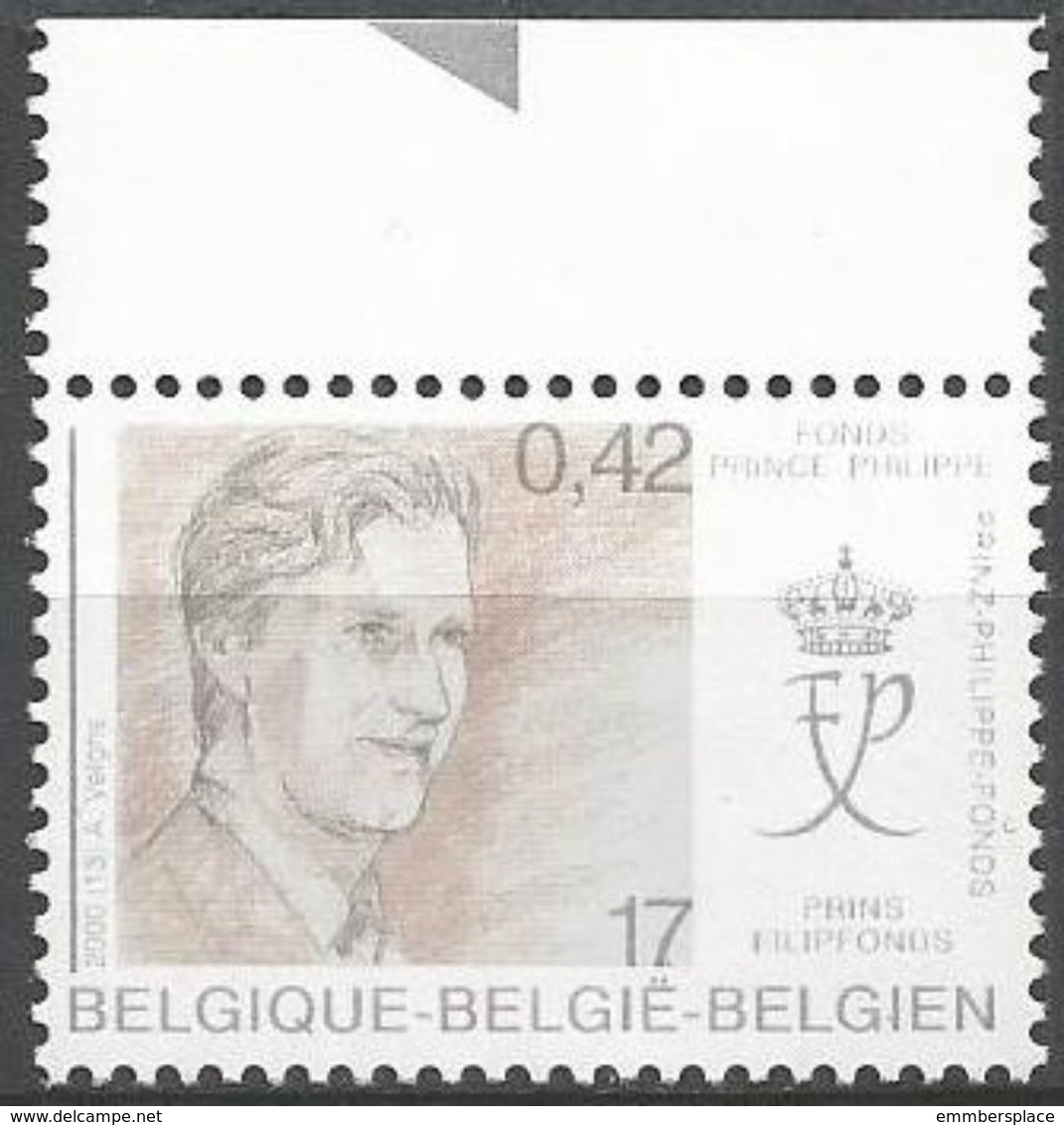 Belgium - 2000 Prince's Foundation MNH **    Sc 1807 - Unused Stamps