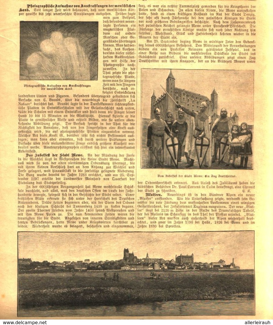 Das Jubelfest Der Stadt Mewe,Blutseen,Ausstrahlung Menschlicher Hand /Artikel,entnommen Aus Zeitschrift/1897 - Non Classés