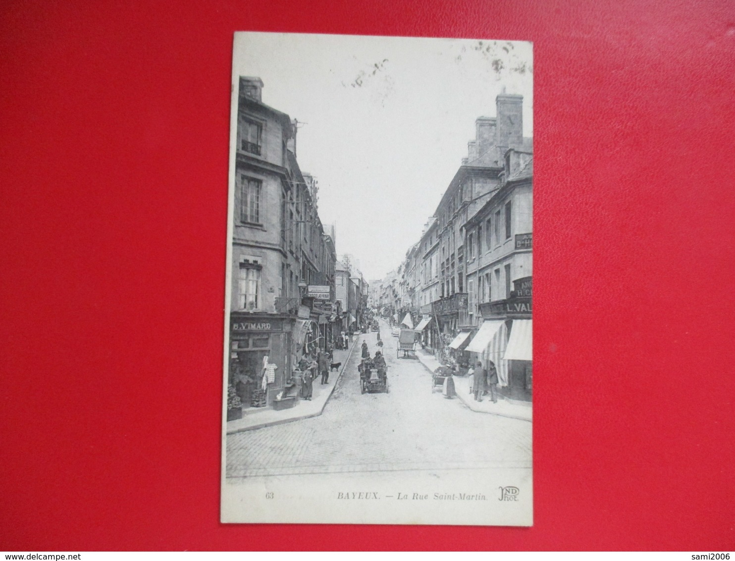 CPA 14 BAYEUX LA RUE SAINT MARTIN COMMERCES VOITURE ANCIENNE - Bayeux