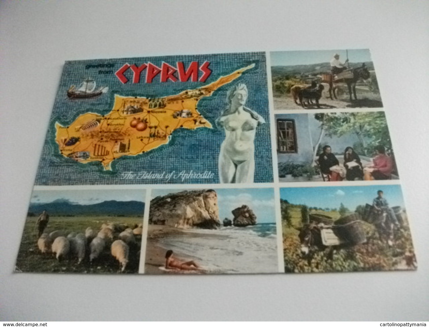 STORIA POSTALE FRANCOBOLLO COMMEMORATIVO CIPRO CYPRUS CARTA GEOGRAFICA  VEDUTE - Cyprus