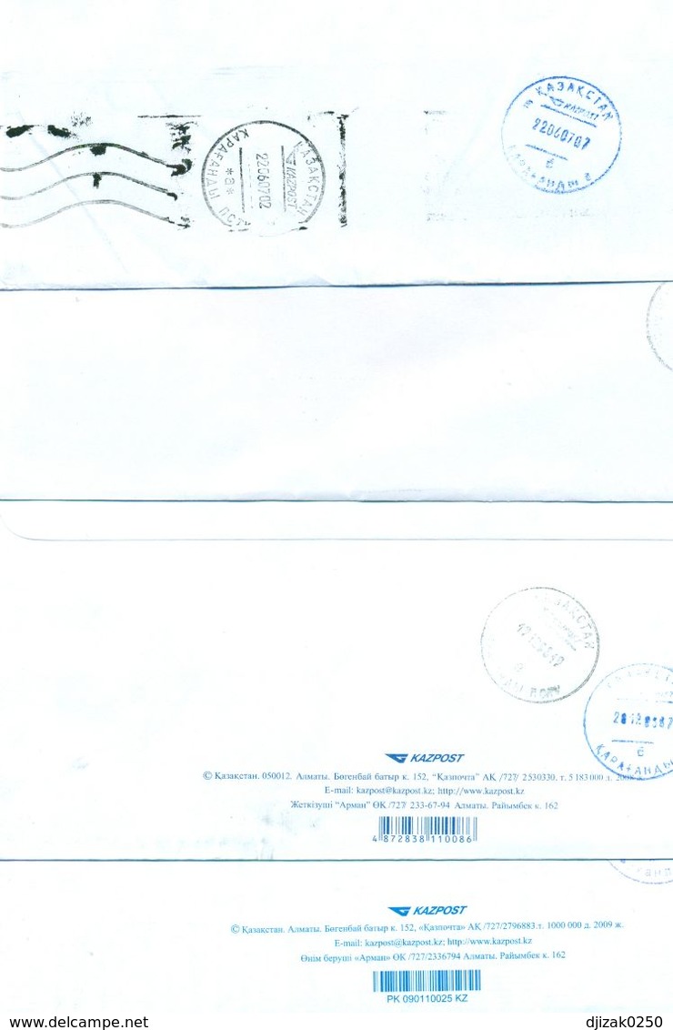 Kazakhstan. Four Envelope Passed The Mail. Four Envelopes Registered. - Kazakhstan