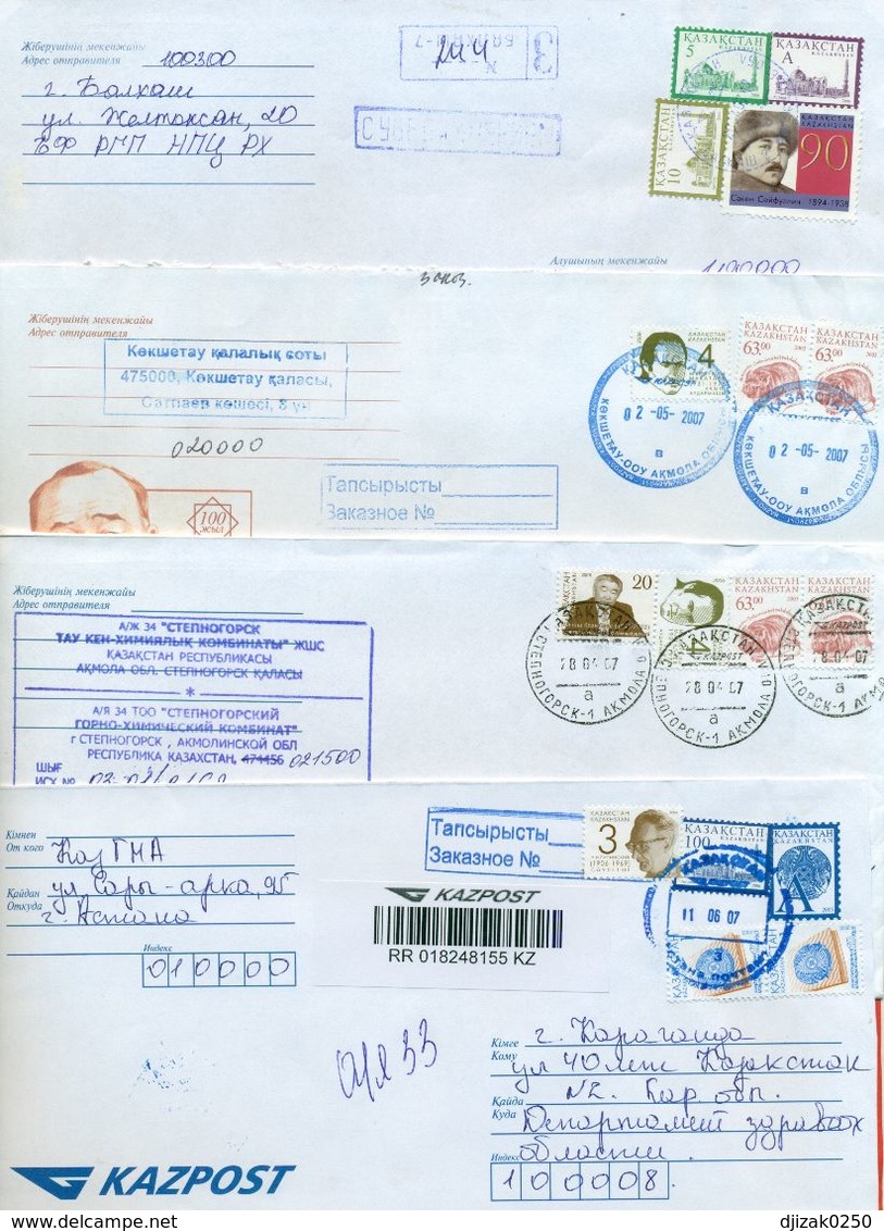 Kazakhstan. Four Envelope Passed The Mail. Four Envelopes Registered. - Kazakhstan