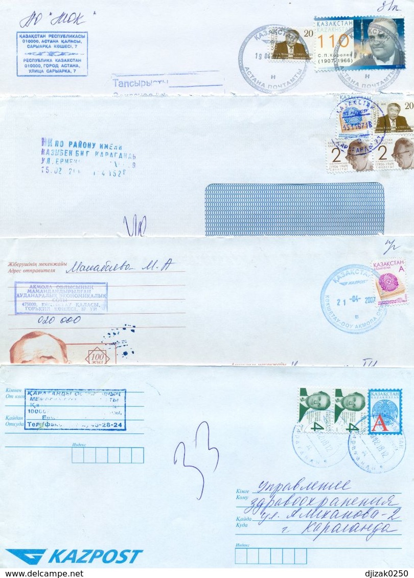 Kazakhstan. Four Envelope Passed The Mail. One Envelope Registered. - Kazakhstan