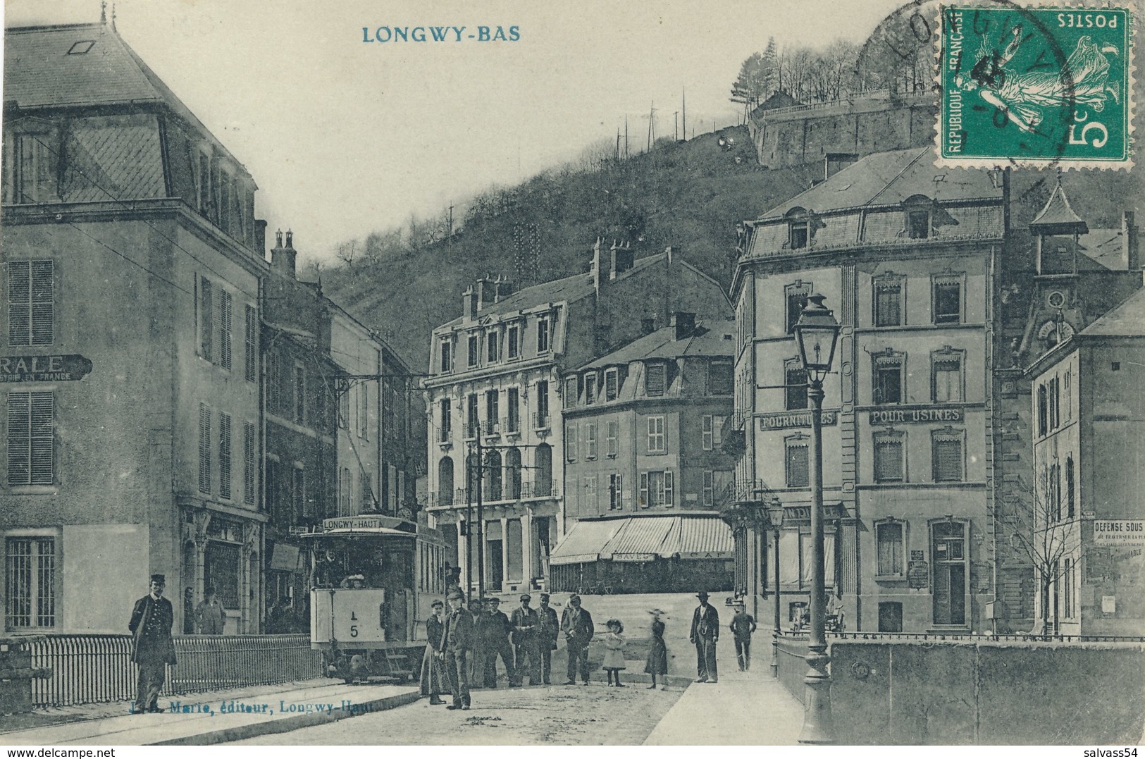 54) LONGWY-BAS : Tramway Sur Le Pont  (1910) - Longwy