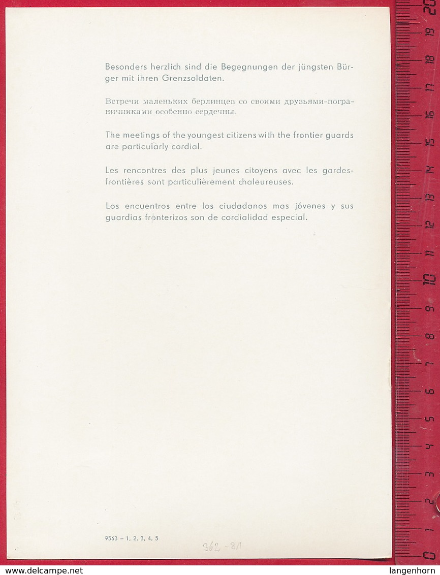 Propagandakarte Der DDR, Grenzsoldaten ~ Um 1965 - Autres & Non Classés