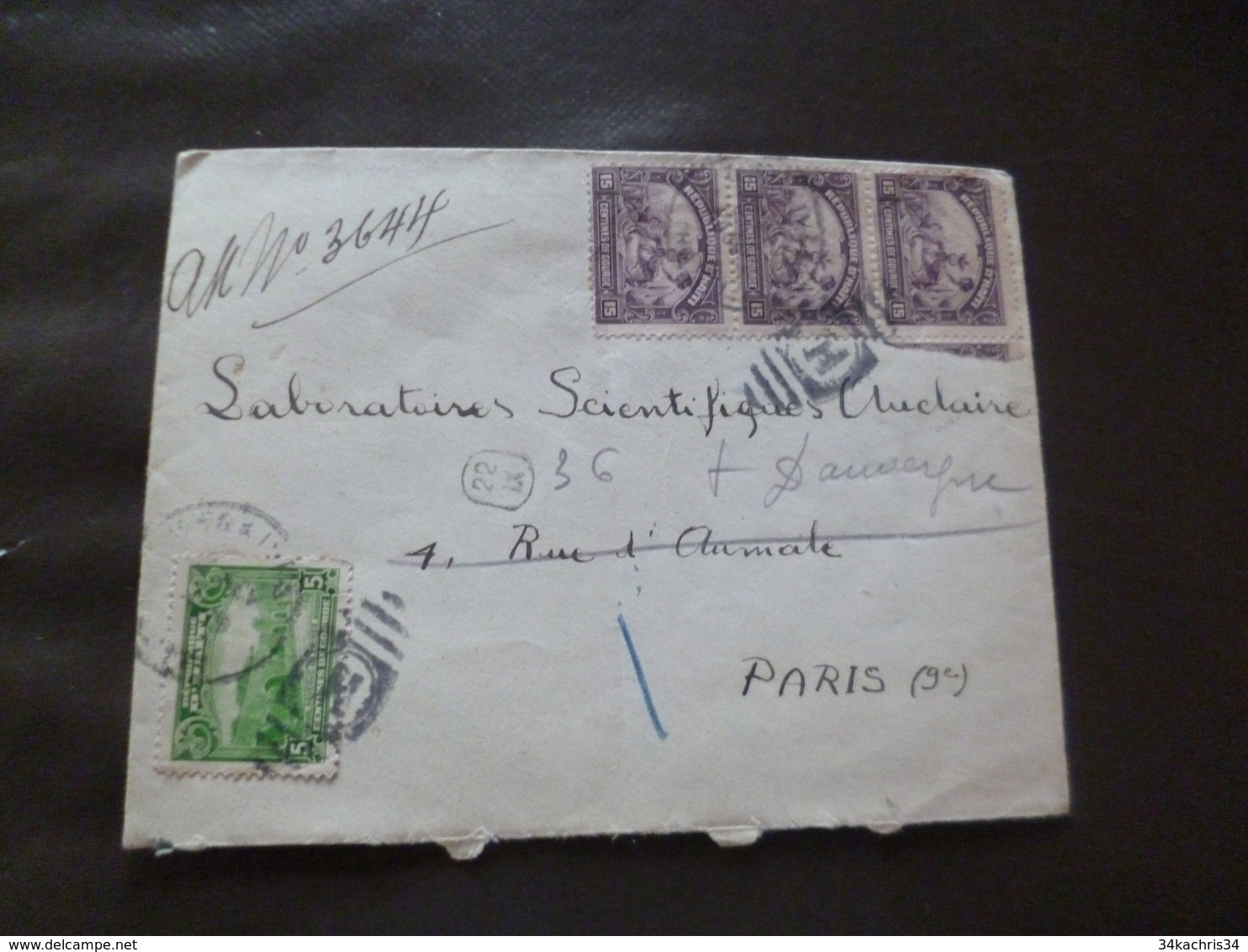 Lettre Haïti Avec 4 TP Anciens Pour Paris Port Au Princes 03/02/1939 - Haïti