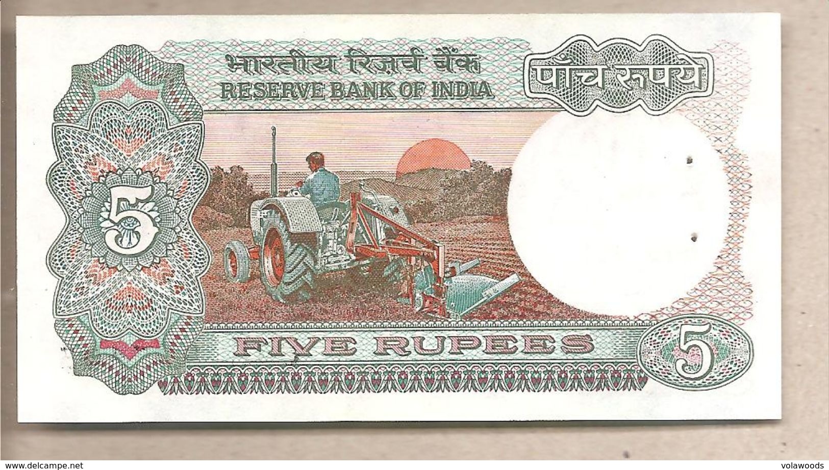 India - Banconota Non Circolata FdS Da 5 Rupie P-80r - 1997 - India