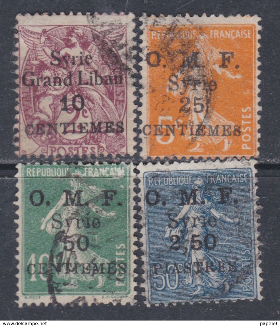 Syrie N°  83 + 85 / 87 O Timbres France Surchargés : Partie De Série : Les 4 Valeurs Oblitérations Moyennes Sinon TB - Used Stamps