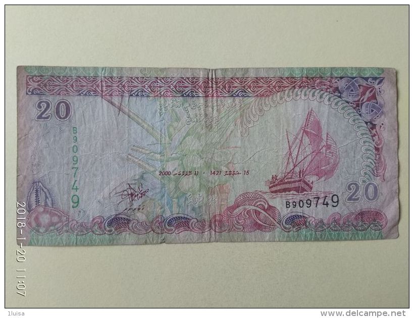 20 Rupie 2000 - Maldivas