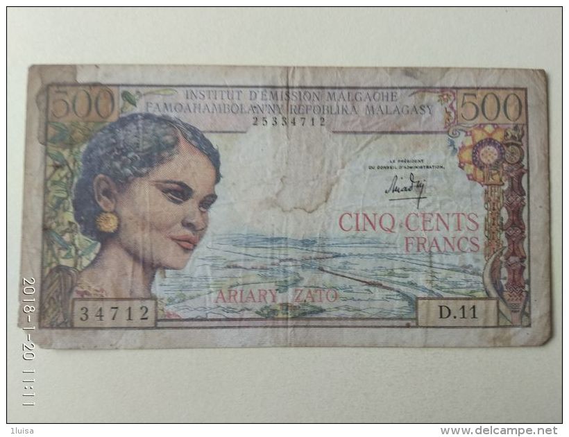 500 Ariary  1966 - Madagascar