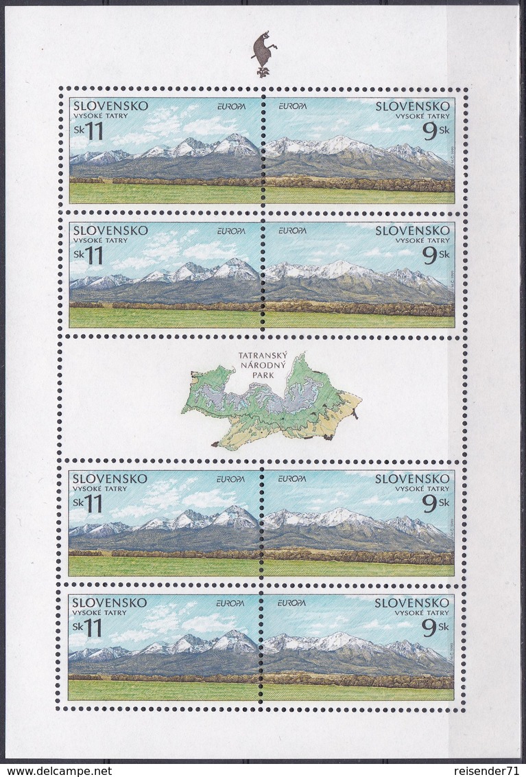 Slowakei Slovakia Slovensko 1999 Europa CEPT Naturparks Nationalparks Hohe Tatra Berge Gebirge Mountain, Mi. 337-8 ** - Unused Stamps