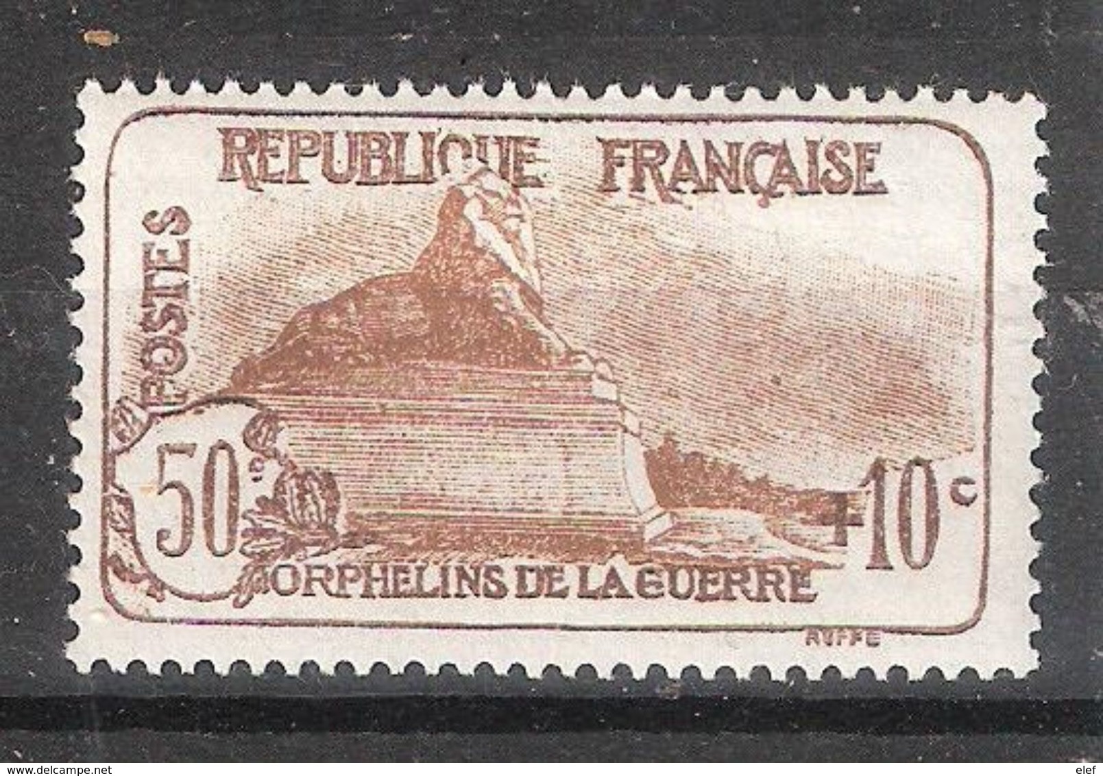 France 1926 , Orphelins De Guerre , Yvert N° 230, Lion De Belfort 50 C + 10 C Brun , Neuf ** / MNH, TB Cote 95 Euros - Unused Stamps