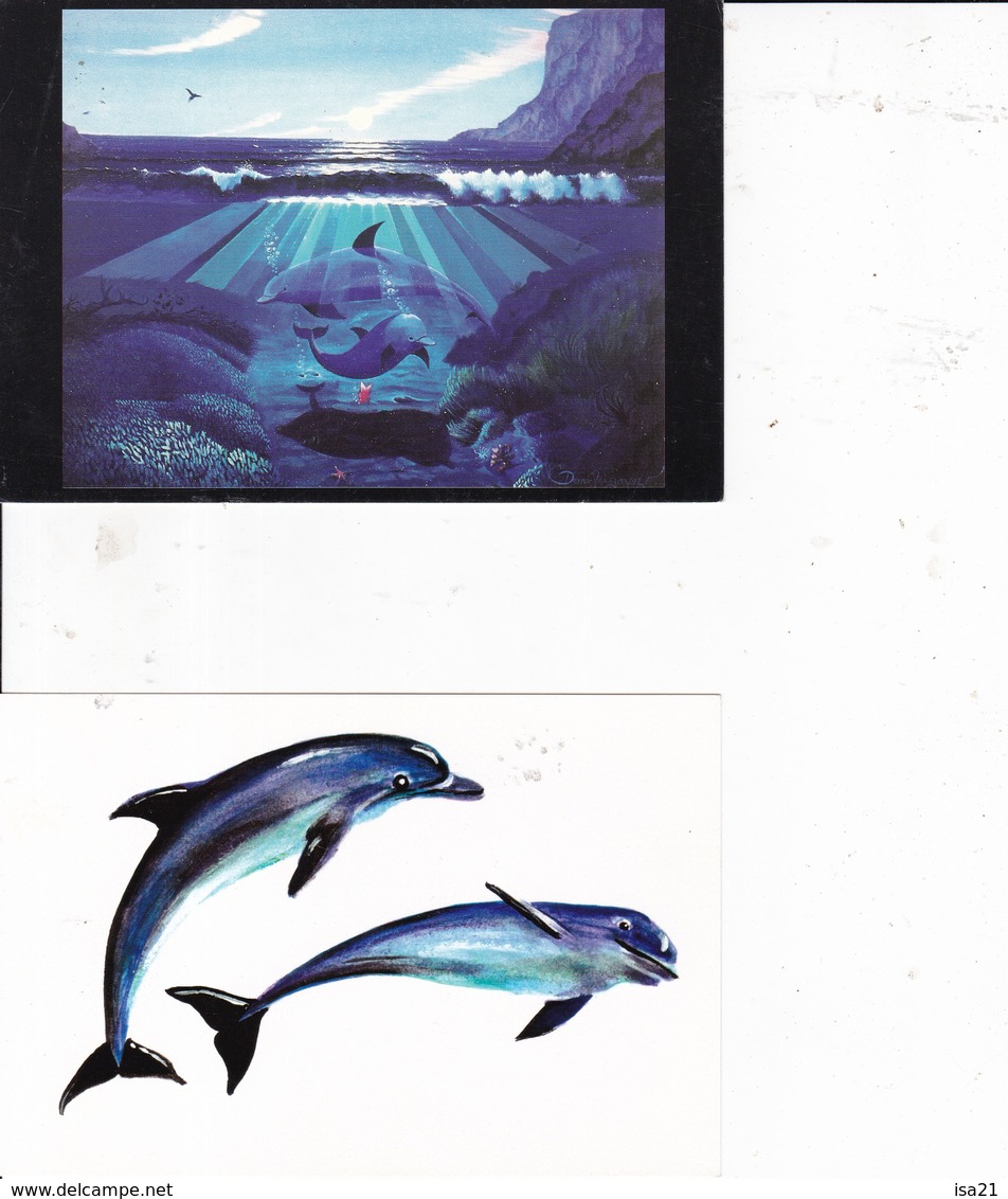 Lot De 8 Cartes Postales Sur Les Dauphins. Voir Les Scans. - Delphine