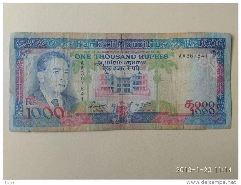 1000 Rupie 1991 - Mauritius