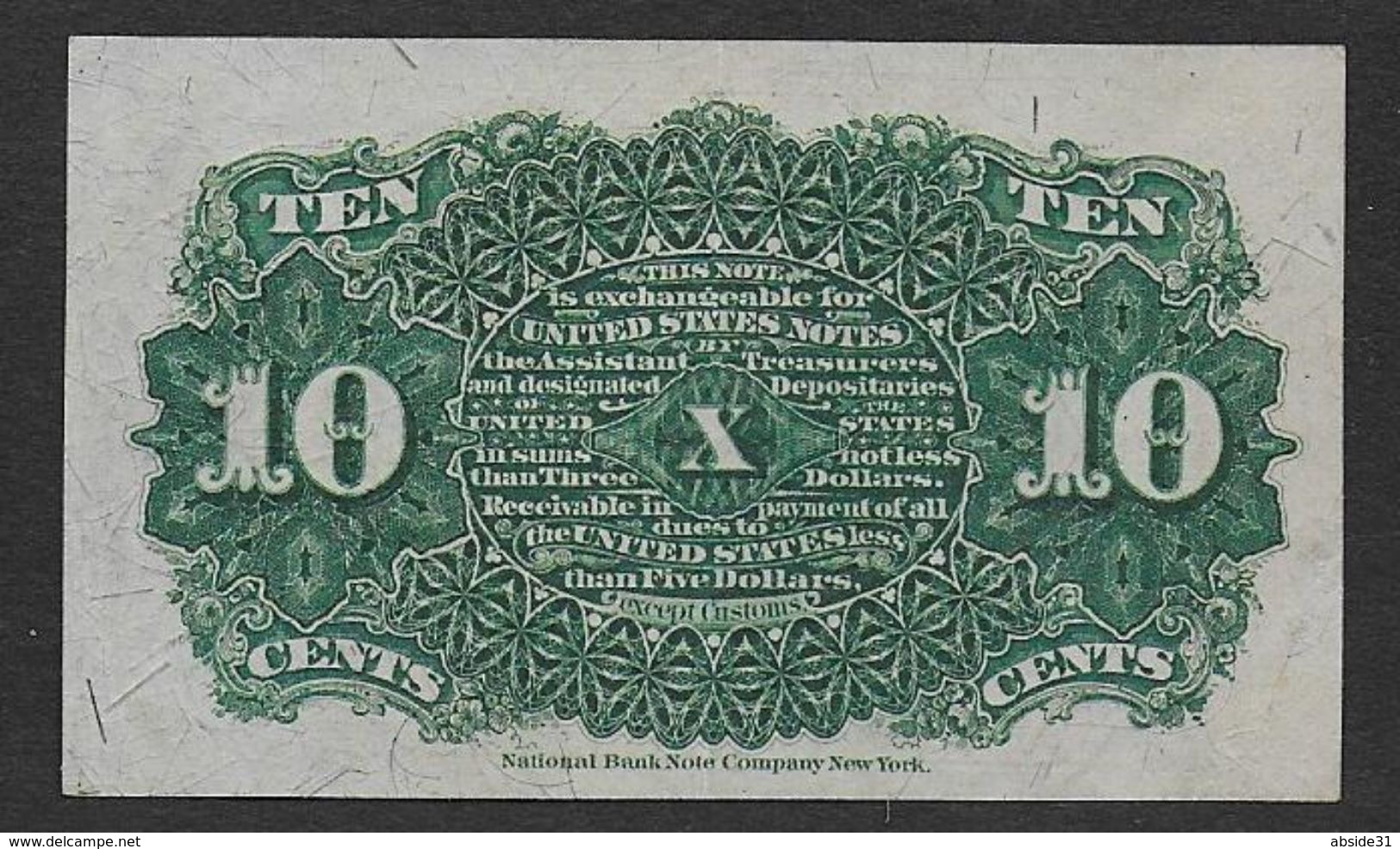 ETATS UNIS - Billet De 10 Cents  De 1863 - 1863 : 4° Edición