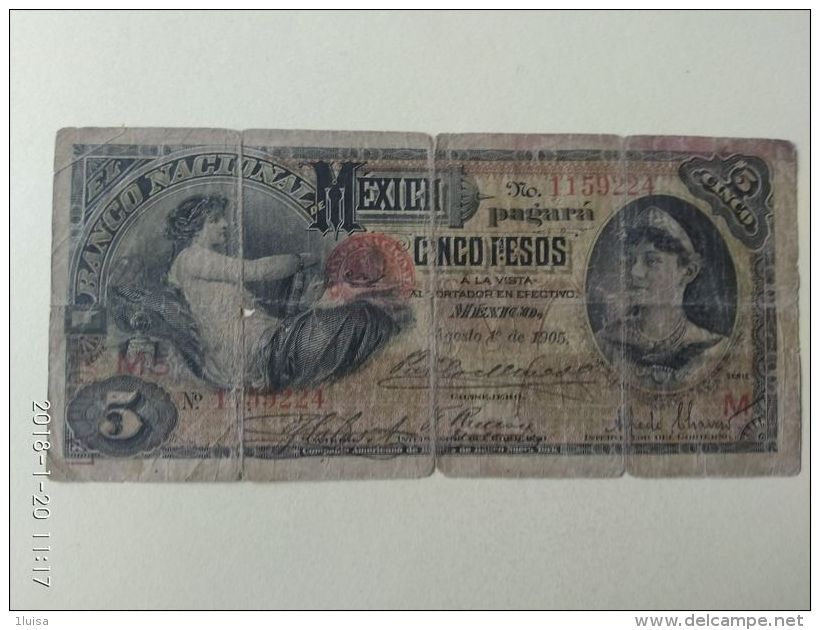 5 Pesos 1905 - Mexique