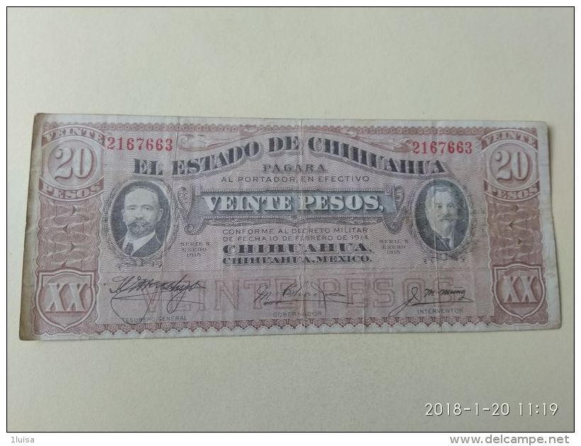 20 Pesos 1914 - Messico